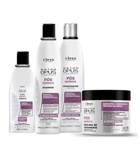 Kit Salon Opus Pós Química 4pcs (Sh e Cond 350ml + L-in 250ml + Masc 400g)