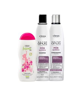 Kit Salon Opus Pós Química 3pc (Sh 350ml + Cond 350ml + Sab Int 200ml)