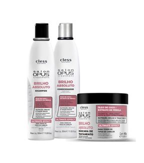 Kit Salon Opus Brilho Absoluto 3pc (Sh 350ml + Cond 350ml + Masc 400g)