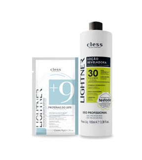 Kit Lightner 2pc (Agua Oxigenada 30vol 100ml + Pó Descolorante 50g)