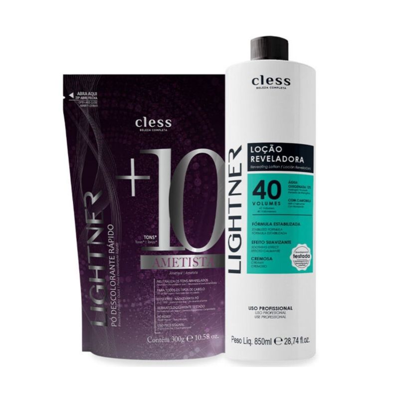 Kit-Lightner-2pc--Agua-Oxigenada-40vol-850ml---Po-Descolorante-300g-