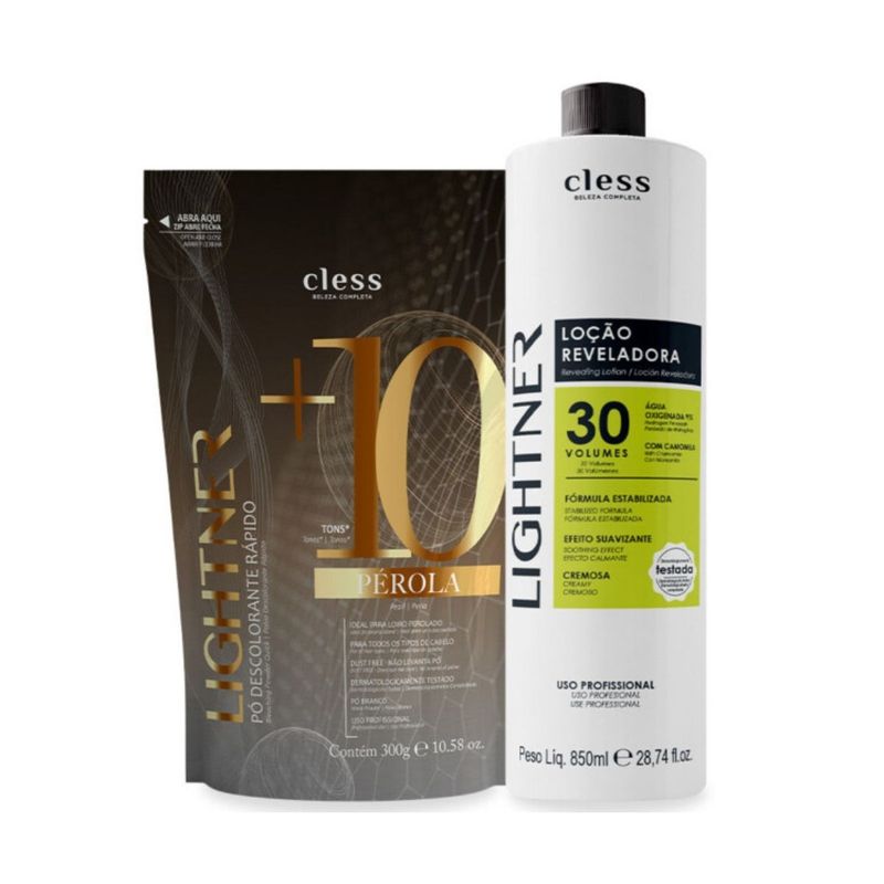 Kit-Lightner-2pc--Agua-Oxigenada-30vol-850ml---Po-Descolorante-300g-