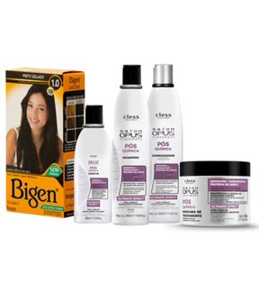 Kit Bigen 5pc (Tintura Preto Azulado + Sh + Cond + L-in + Masc)