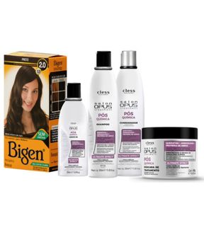 Kit Bigen 5pc (Tintura Preto + Sh + Cond + L-in + Masc)