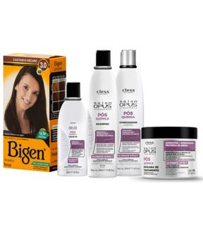Kit Bigen 5pc (Tintura Castanho Escuro + Sh + Cond + L-in + Masc)