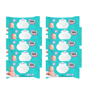 Kit Lenço Umedecido Baby Poppy Sensitive 1000 lenços (10x100)