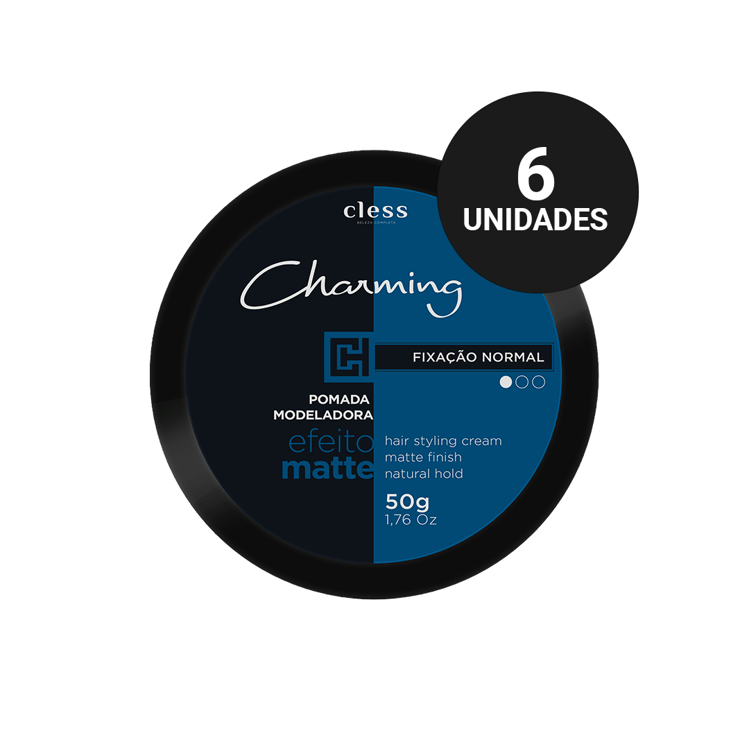 Kit Profissional Pomada Modeladora Charming Normal Efeito Matte (6x50g)