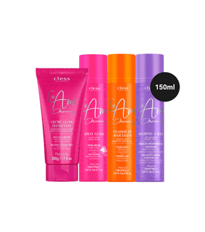 Kit Fixador + Shampoo Seco + Creme Defrizante + Spray Gloss