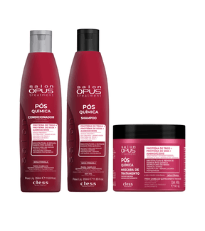 kit Pós Química Shampoo Condicionador e mascara Salon Opus