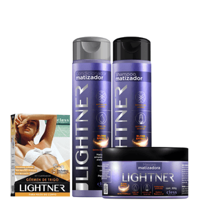Kit Matização Blond Violet e Descolorante de Pelos Banho de Lua Germen de Trigo Lightner