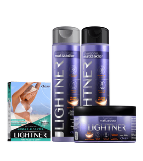Kit Matização Blond Violet e Descolorante de Pelos Banho de Lua Menta e Aloe Vera Lightner