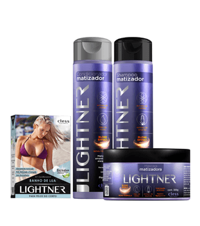 Kit Matização Blond Violet e Descolorante de Pelos Banho de Lua Lightner
