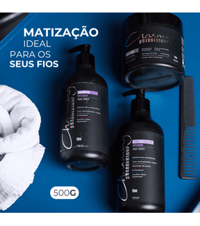 Kit matizadores Shampoo Condicionador e Mascara Barbershop