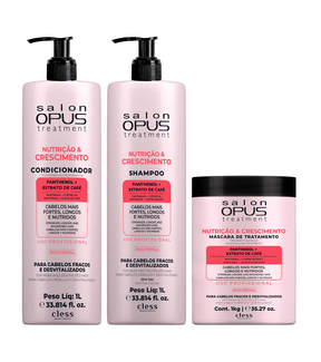 Kit Profissional Completo Nutrição e Crescimento 1L Salon Opus