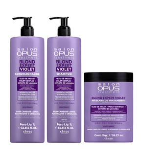 Kit Profissional Completo Blond Violet 1L Salon Opus