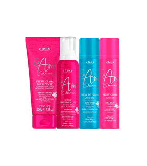 Kit Mousse Desem + Creme Defrizante + Spray Gloss+ Spray Argan