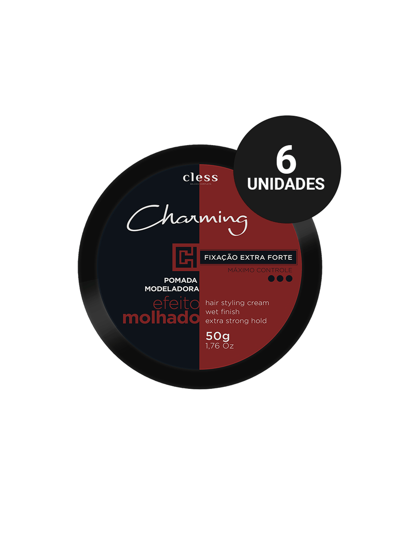 KITScharming_pomada_fixacao_extra_forte_efeito_molhado_x6