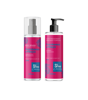 Kit Hidratação Corporal e Body Splash Framboesa e Pitaya 200ml Eu Amo Charming